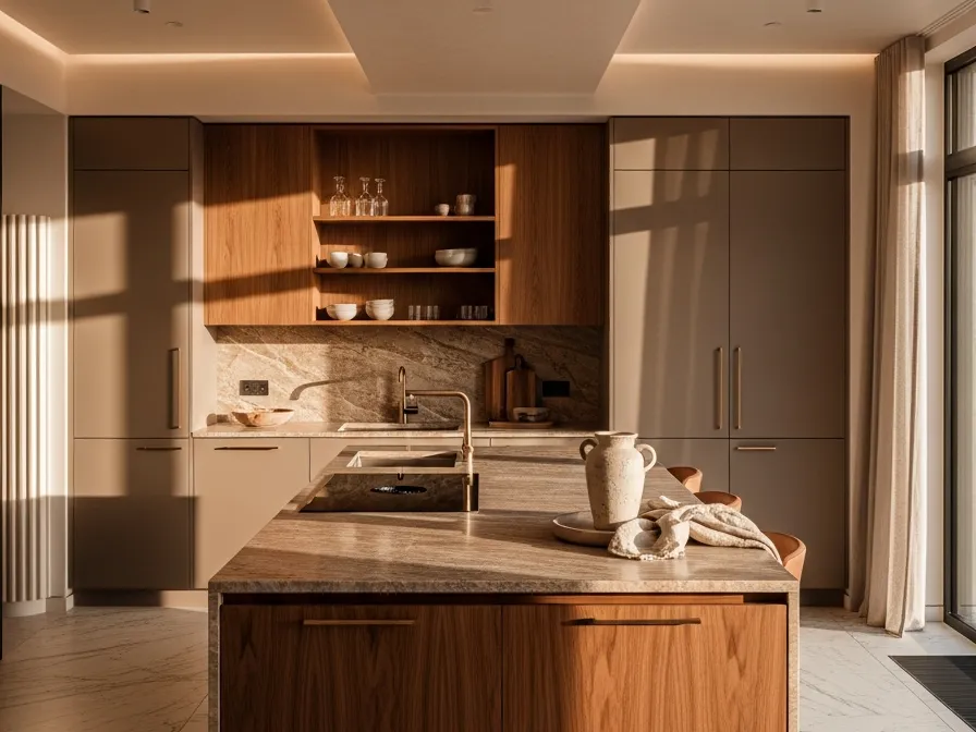 Tendencias de diseño de cocinas de lujo 2026: El cambio hacia materiales permanentes — editorial de Fadior sobre mobiliario en acero inoxidable 304