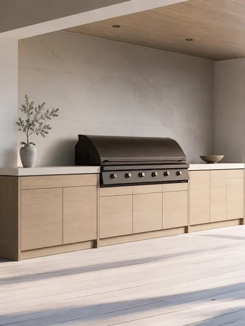 Suite de cocina exterior Vantage con muro de trabajo para parrilla Cafe Bronze