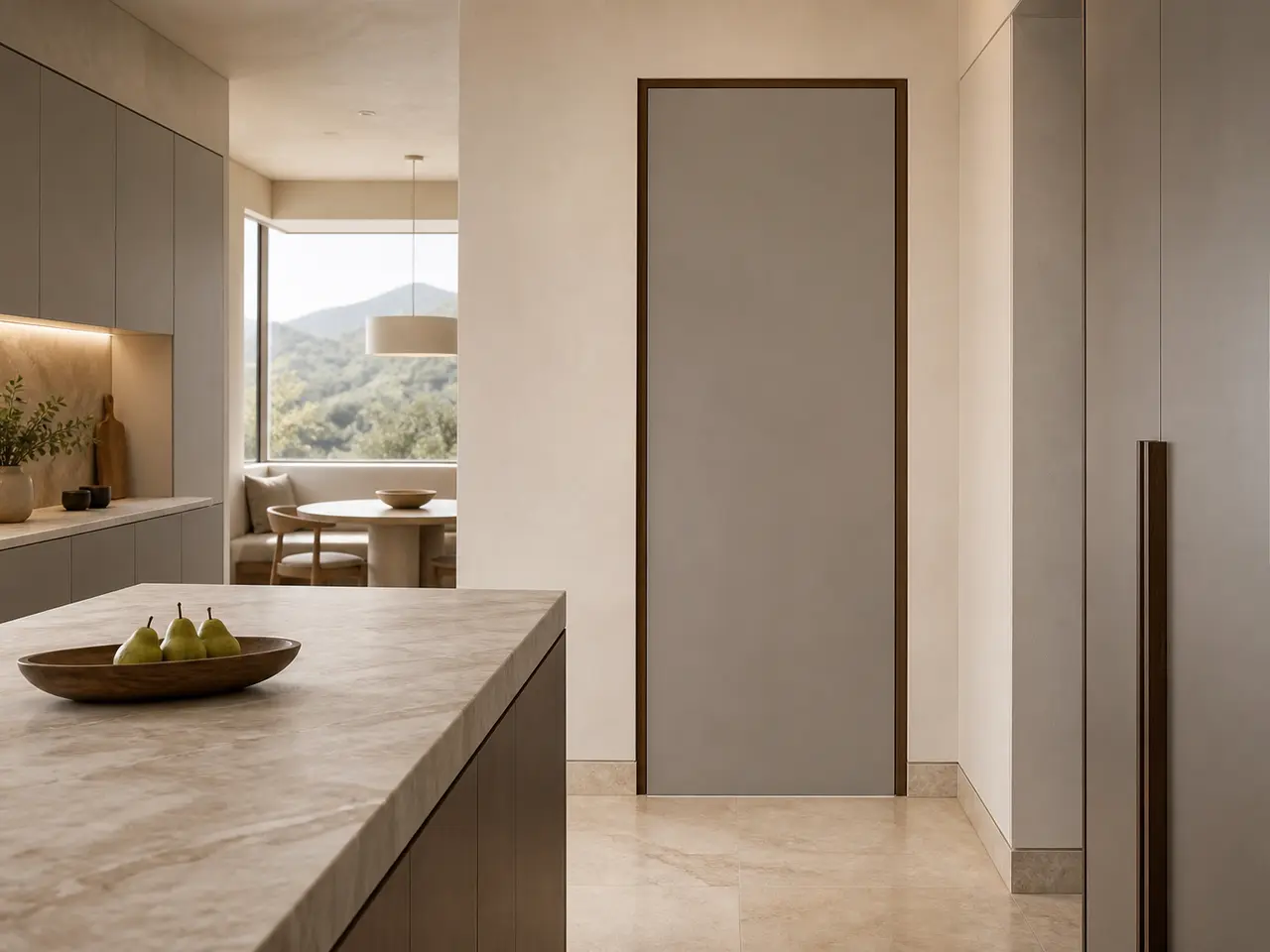 Fadior Alabaster Waypoint Passage Door — 304 stainless steel interior door system, front view