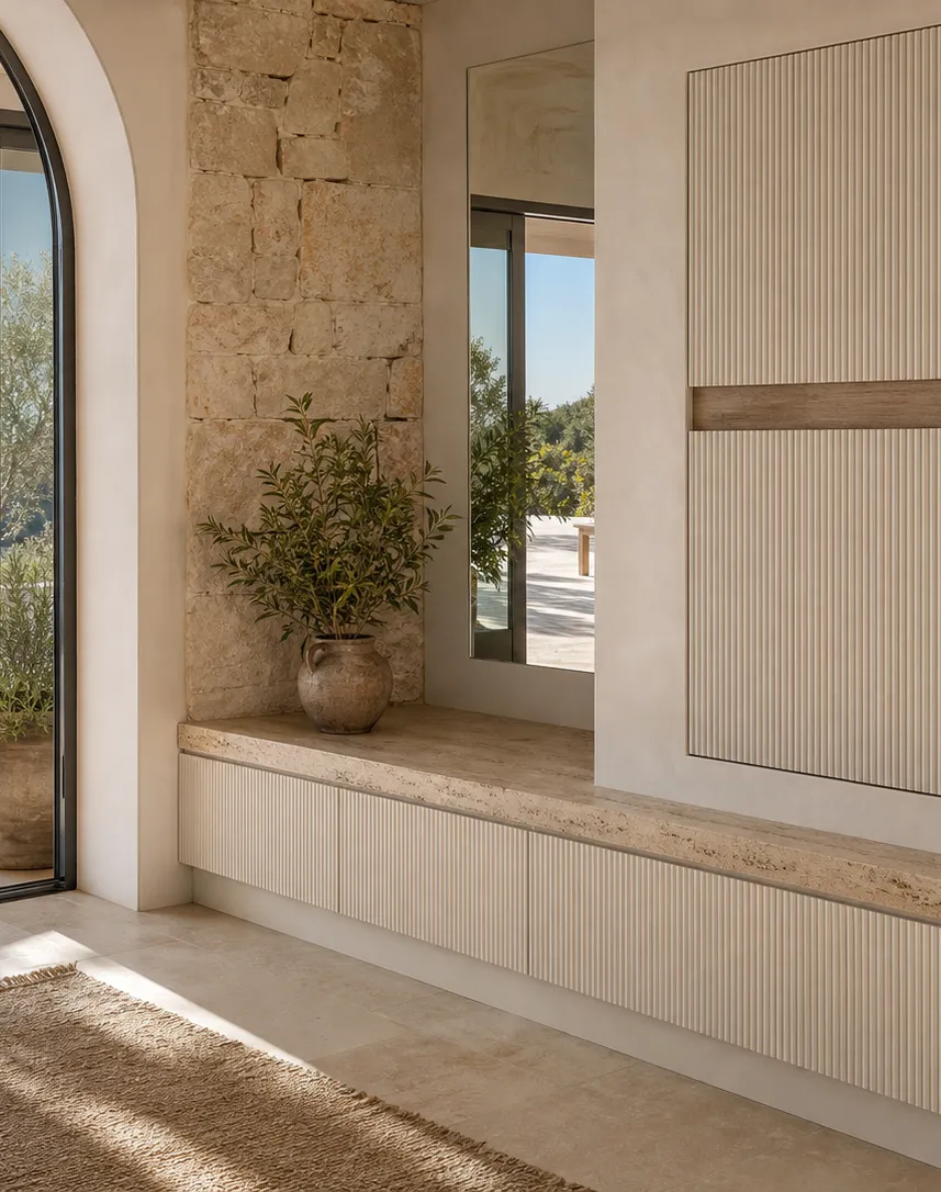 Suite de Entrada Loggia con Valet de Paquetes Estriado perspectiva interior