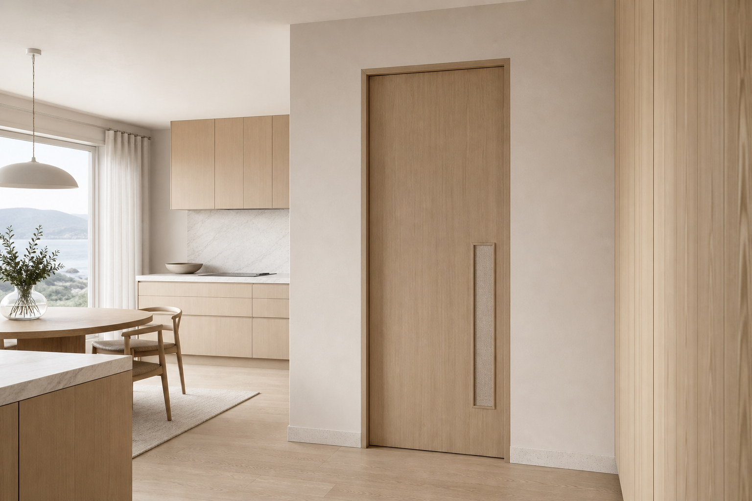 Suite de Puerta Interior Alabaster con Hoja de Paso Chalk Lantern perspectiva interior
