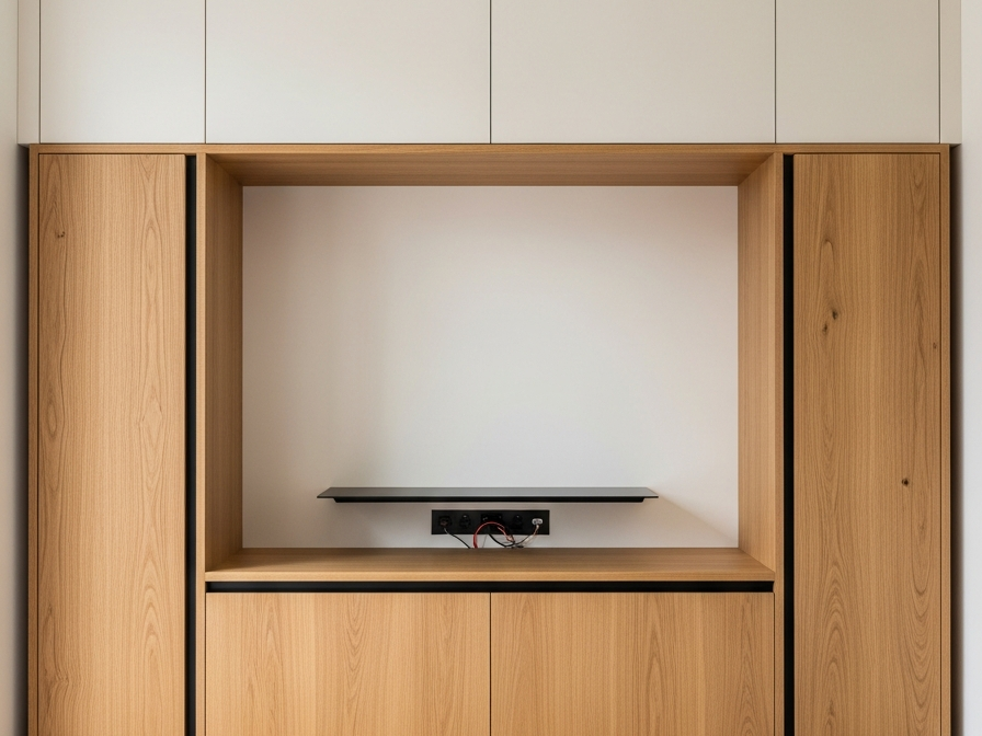Fadior Essence Media Console — 304 stainless steel living room system, front view