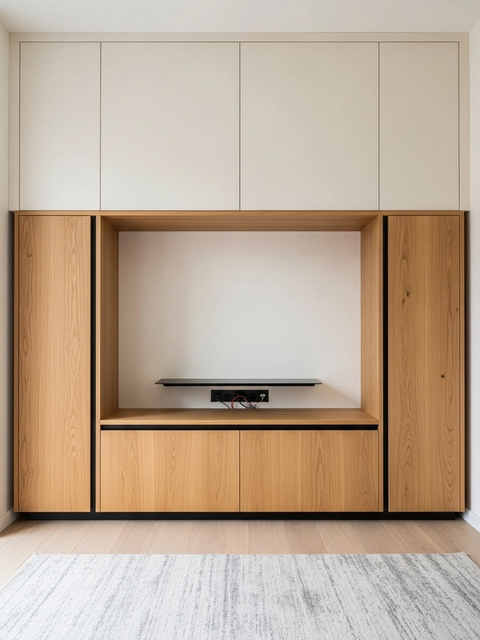 Fadior Essence Media Console — 304 stainless steel living room system, front view