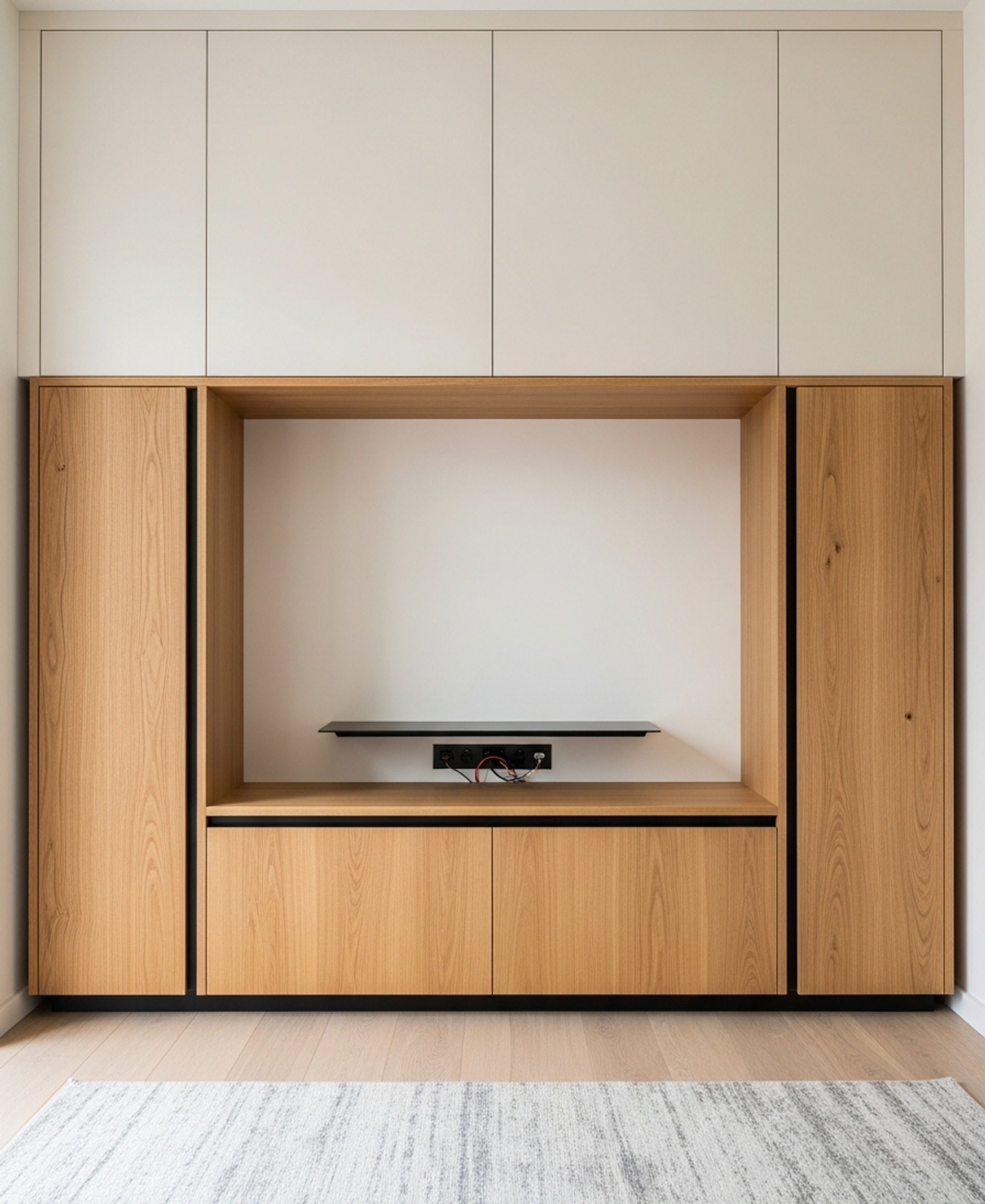 Fadior Essence Media Console — 304 stainless steel living room system, front view