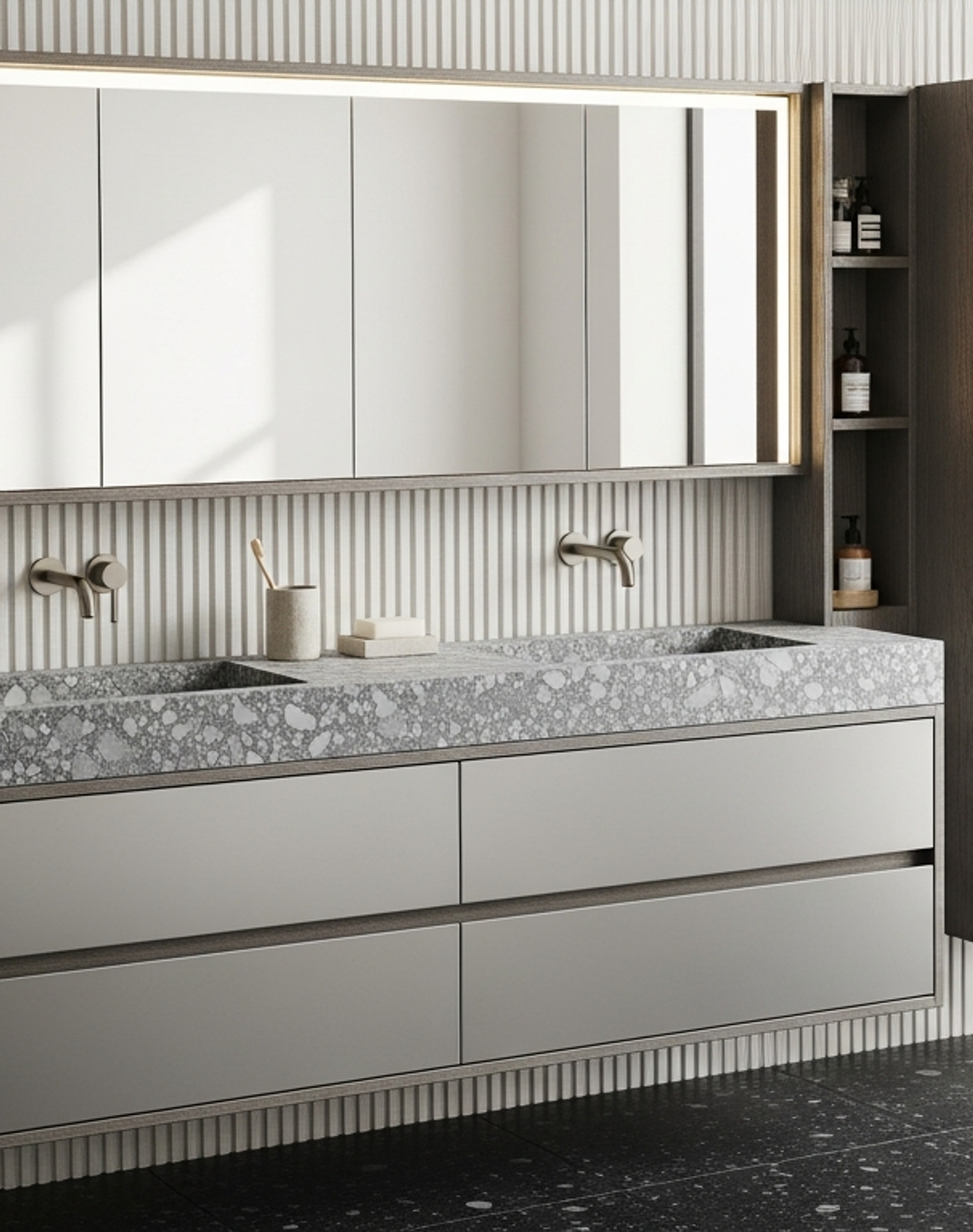 Fadior Acqua Vanity Suite — lifestyle setting with natural light and residential styling