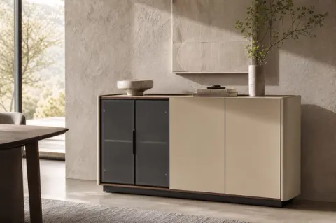 Sintered Stone Saddle Leather Sideboard