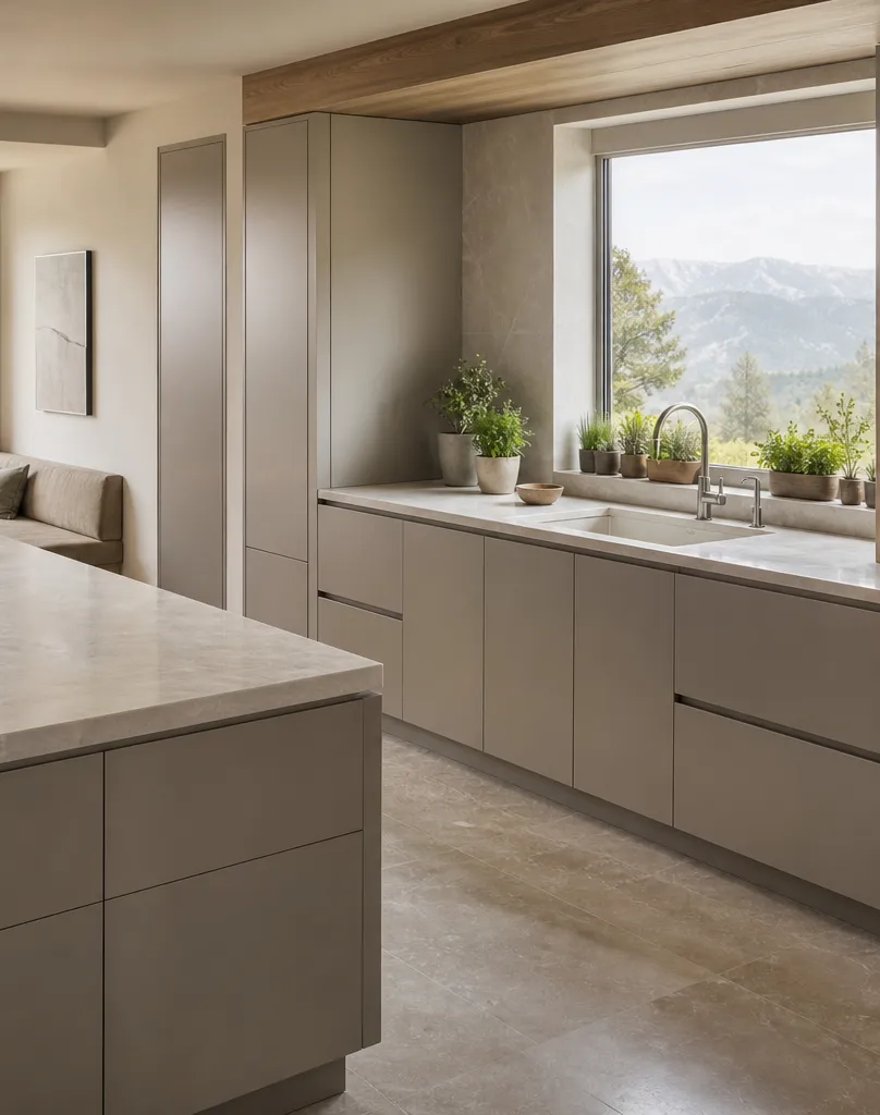 Fadior Dream Home Kitchen Suite with Window Herb Wash Bay — interior room context showing cabinet integration
