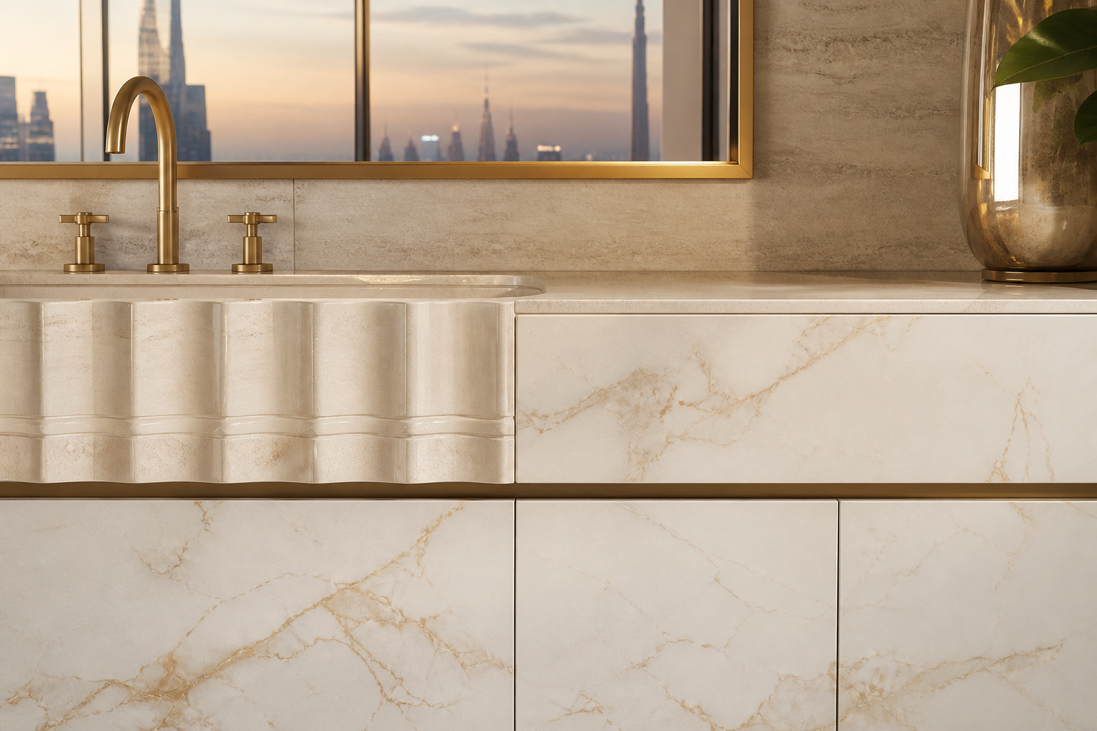 Conjunto de tocador Voyage Bath con linterna de lavabo esculpida acabado y detalle