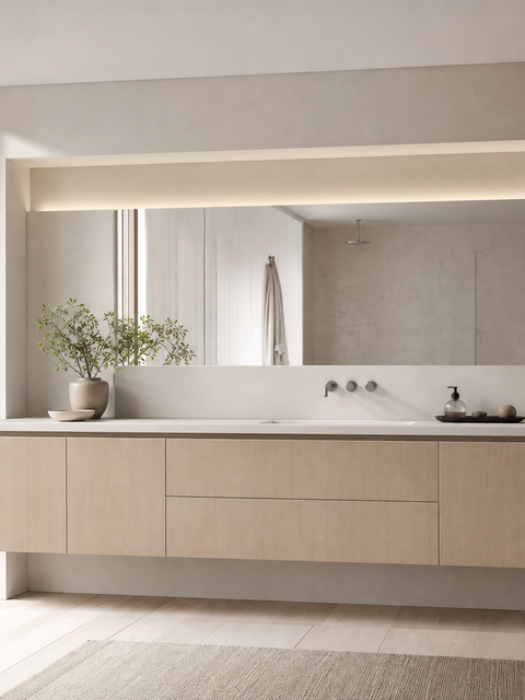 Fadior Voyage Bath Suite with Specifier Ready Wash Wall — 304 stainless steel bath and vanity system, front view