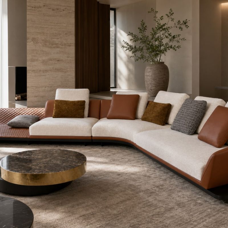 Modern Sofa (Genuine leather) styled in a FADIOR HOME interior setting