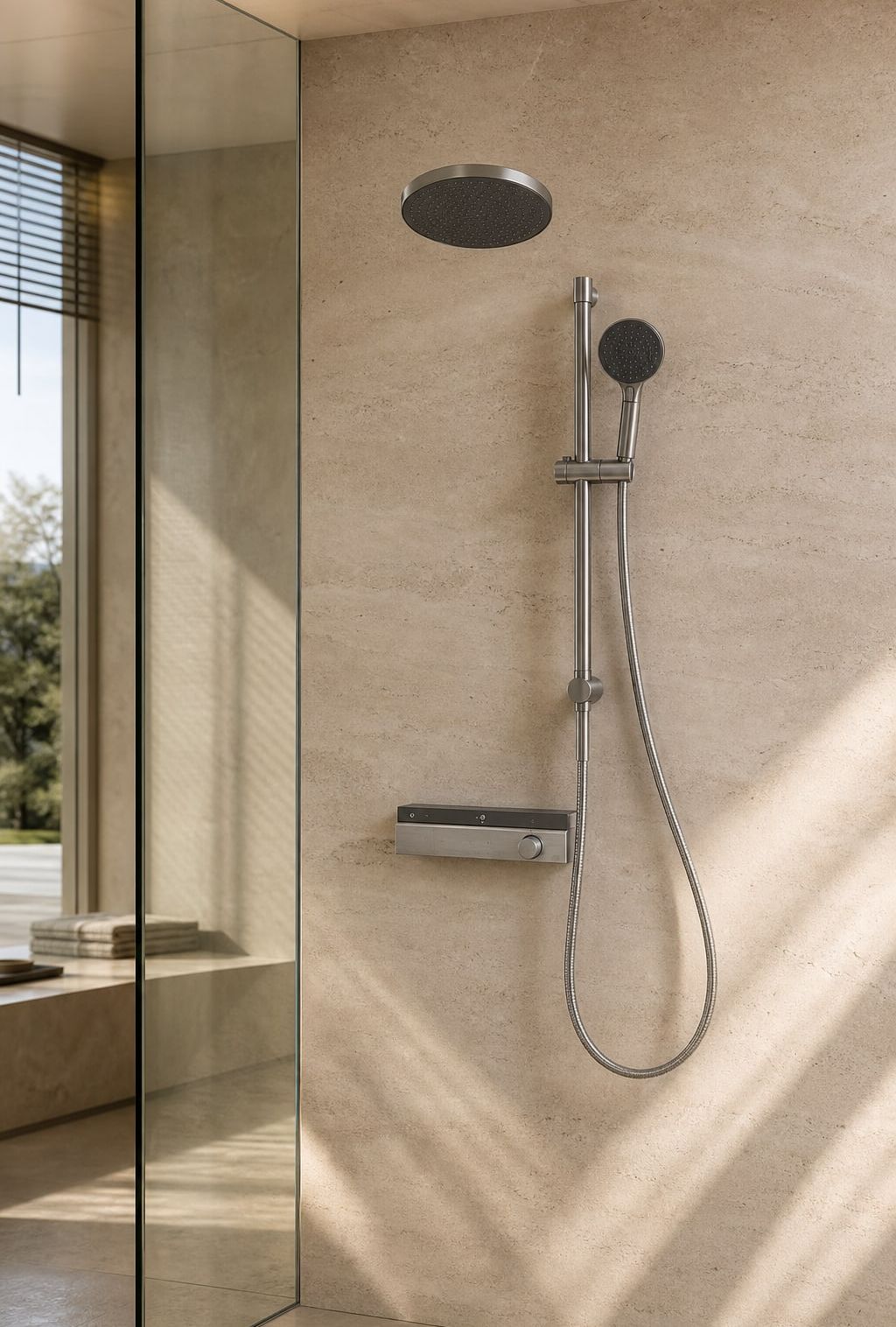 Shower Faucet System styled in a FADIOR HOME interior setting