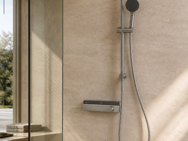 Shower Faucet System styled in a FADIOR HOME interior setting