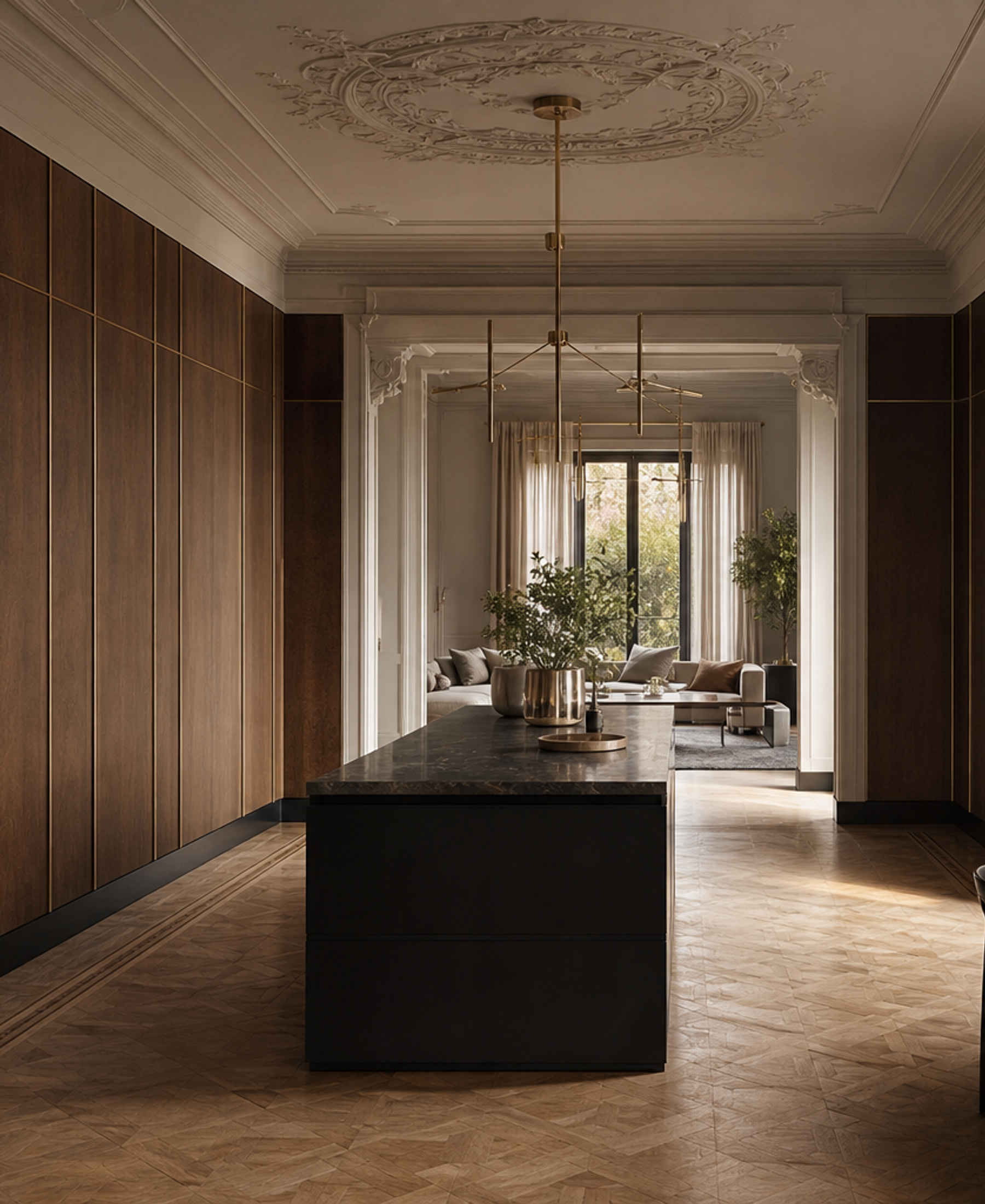 Suite de Panel de Pared Terrazzo con Hettich Silent Service Datum vista principal