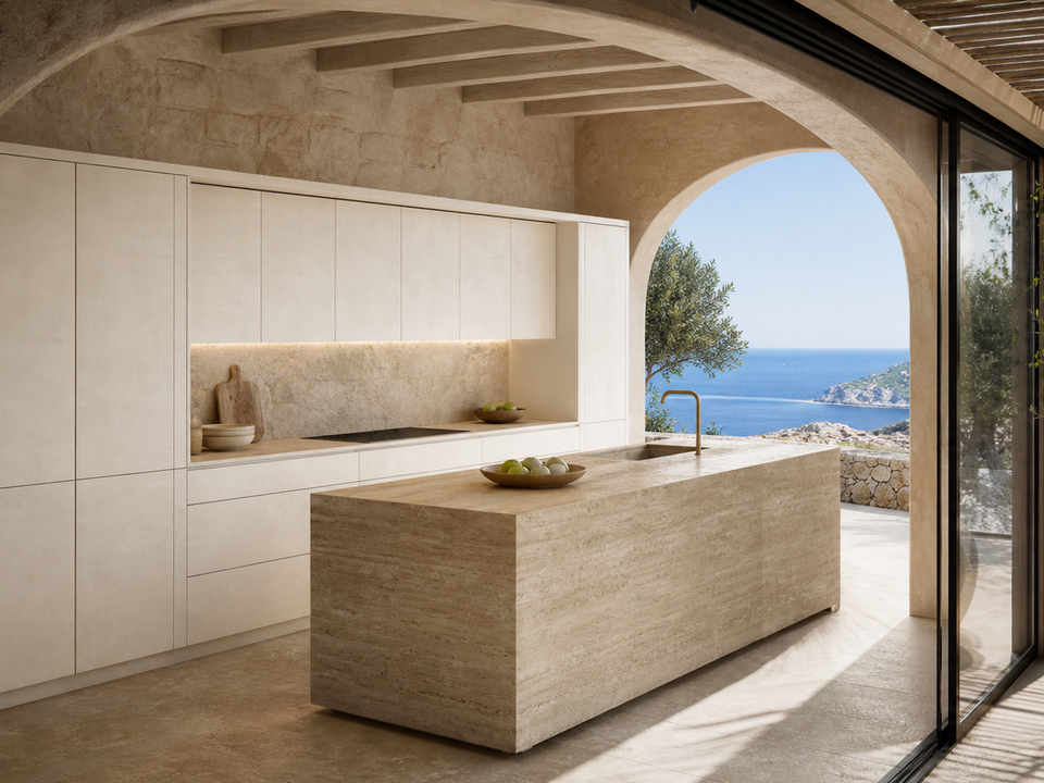 Fadior Meridian Kitchen Suite with Flexible Aluminum Kitchen Wall — 304 stainless steel kitchen system, front view