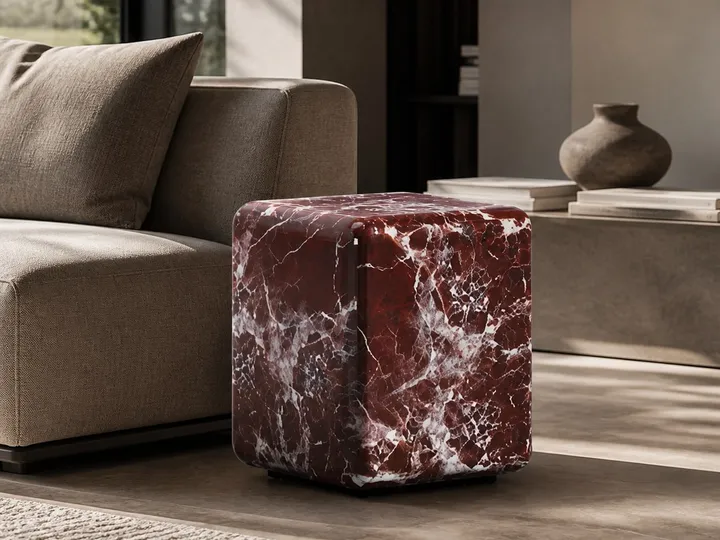 Mesa Auxiliar de Mármol Rojo Violáceo