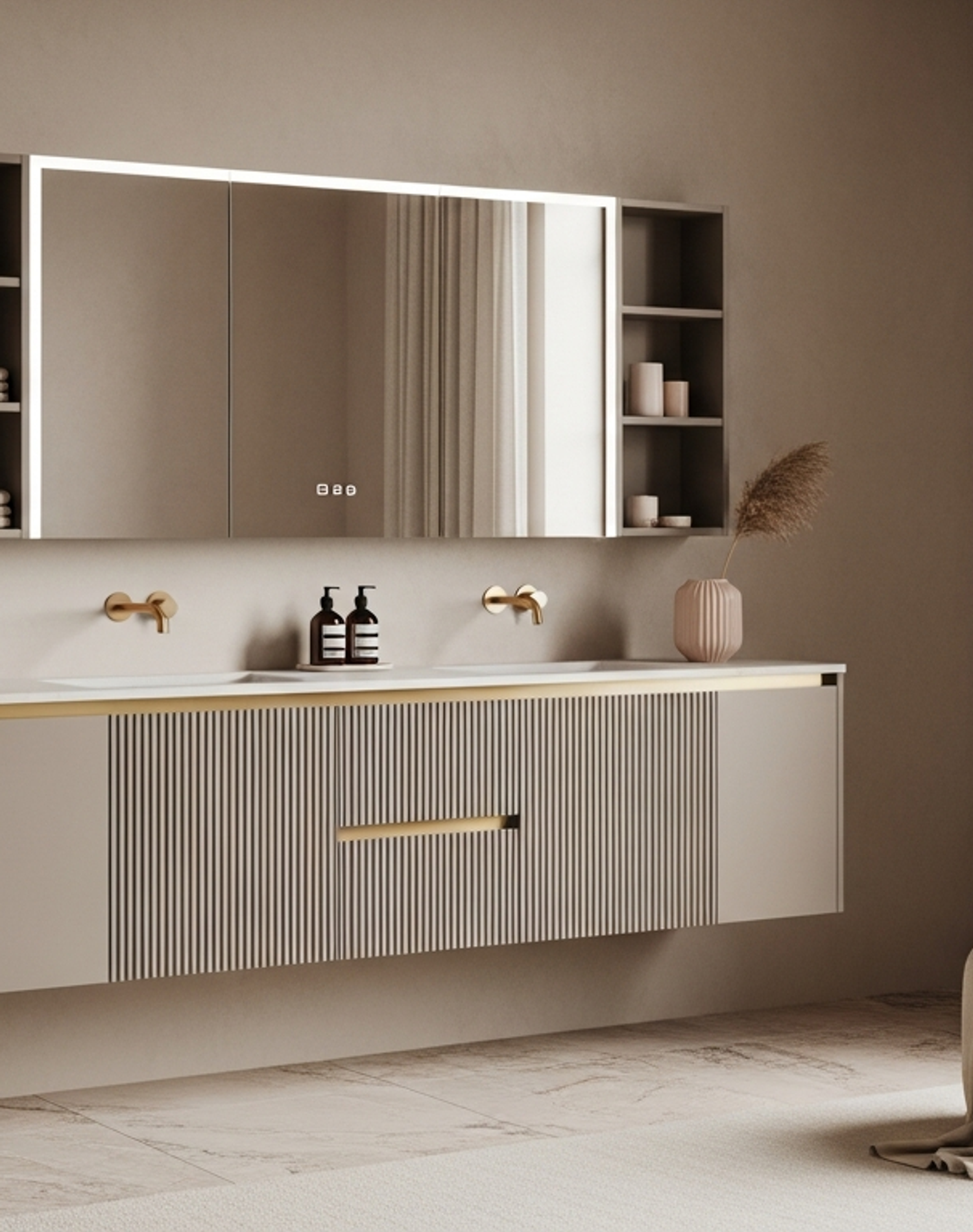 Fadior Acqua Vanity Suite — lifestyle setting with natural light and residential styling