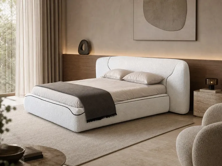 Cama Tapizada de Tela con Ribete Perimetral