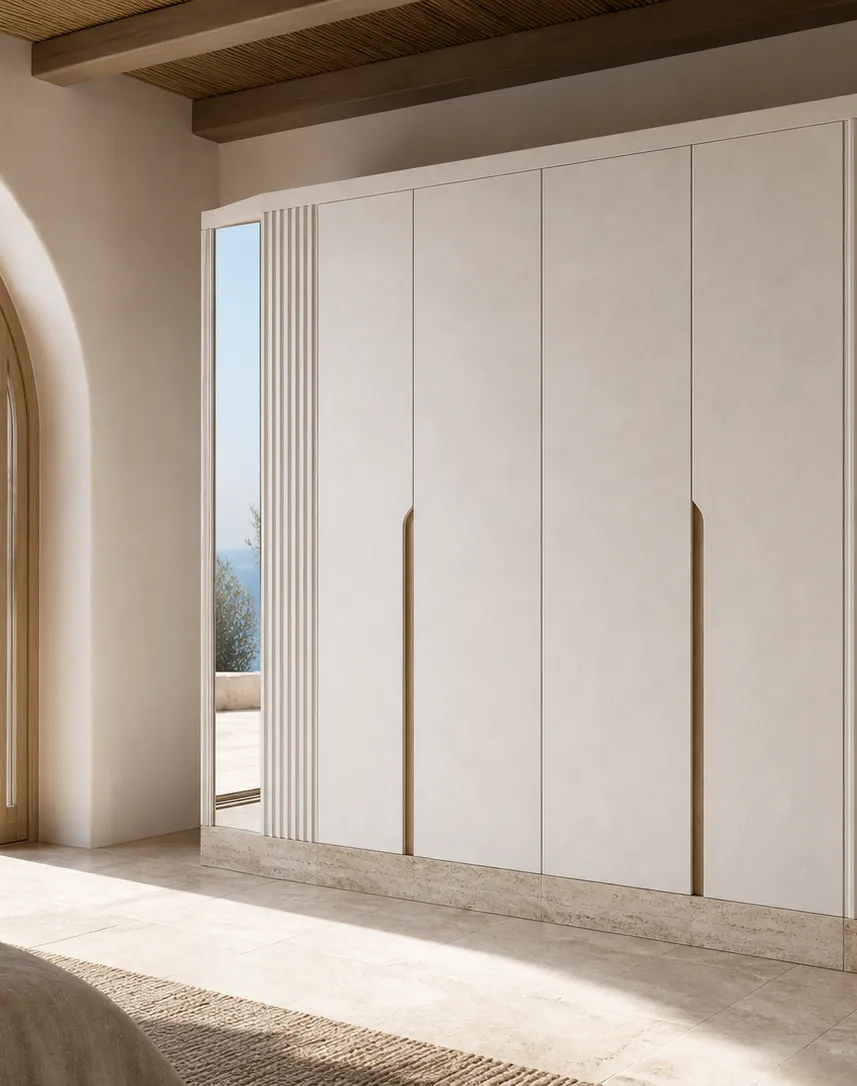 Suite de Armario Resonance con Pared Retorno de Espejo Estriado perspectiva interior