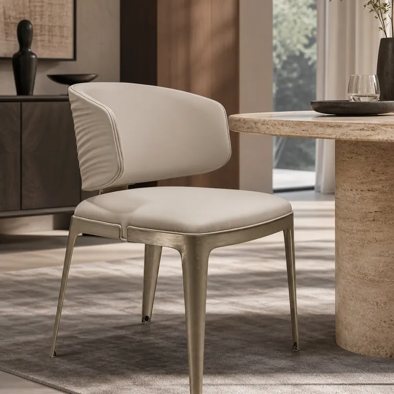 Champagne Stainless Steel Dining Chair