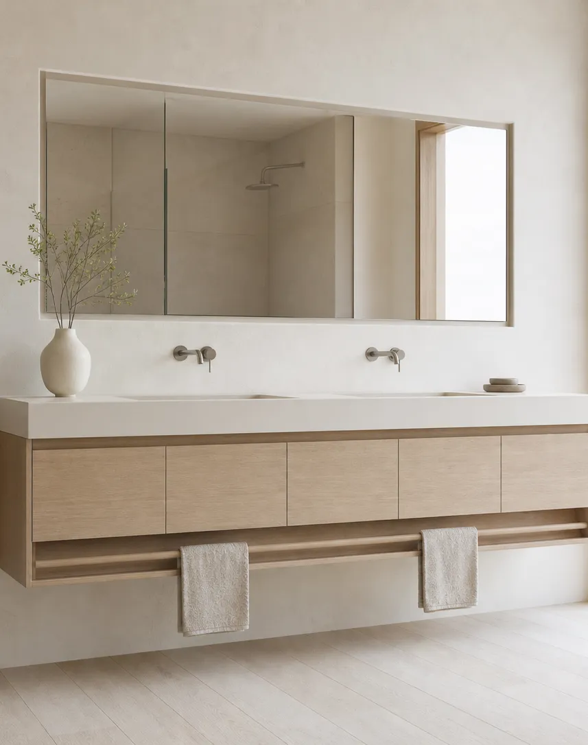 Suite de Tocador Voyage Bath con Tocador Flotante de Toallero perspectiva interior