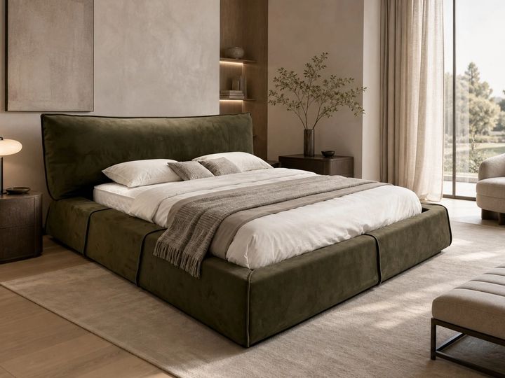 Upholstered Bed 2500 × 2300 × 960H styled in a FADIOR HOME interior setting