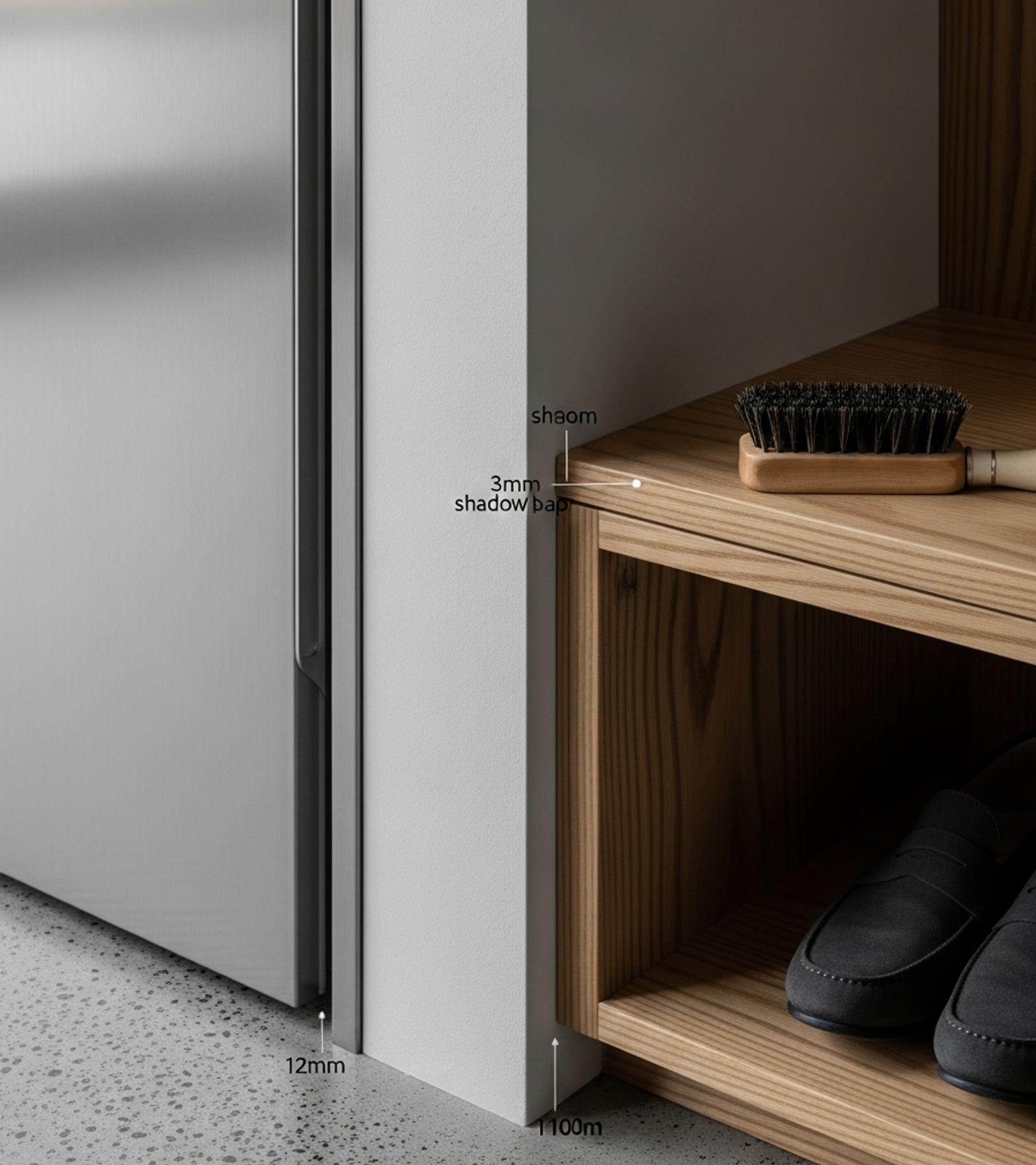 Fadior Archetype Entryway Suite — close-up of stainless steel finish and hardware detail