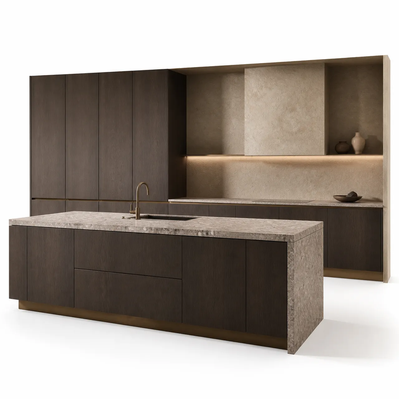 Fadior Continuum Kitchen with Threshold Plane Assembly — 304 stainless steel kitchen system, front view