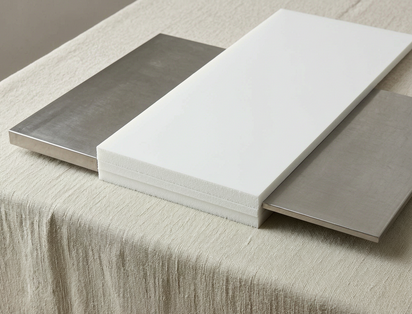 PVC Countertop Substrate Filler material palette with complementary finishes