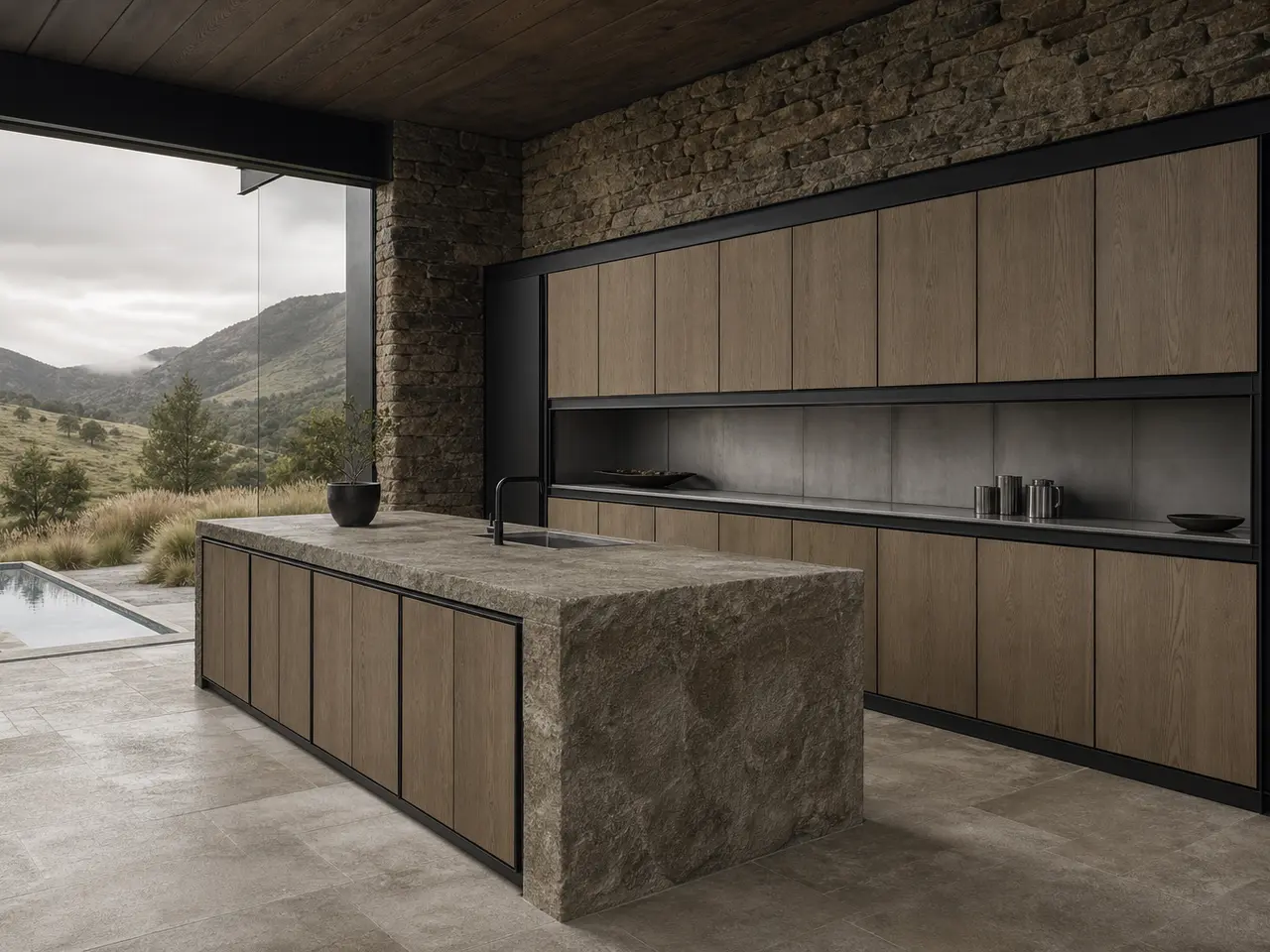 Fadior Continuum Kitchen Suite with Silver Veil Prep Arcade - custom 304 stainless steel kitchen cabinetry with residential finishes, storage planning, and daily workflow