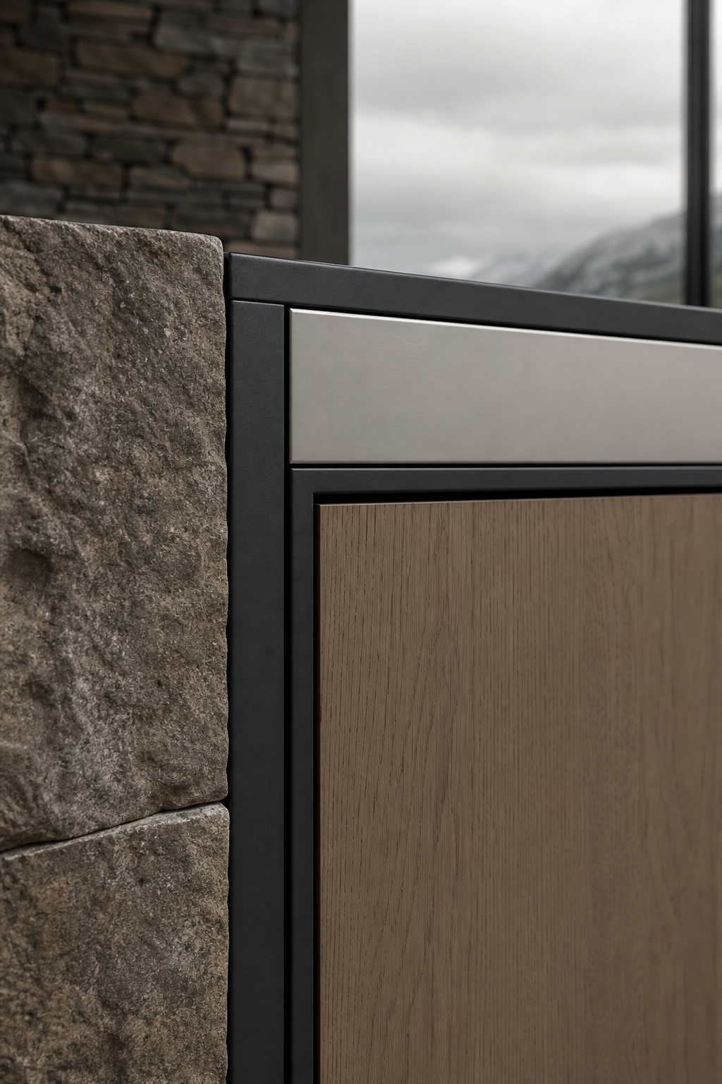 Fadior Continuum Kitchen Suite with Silver Veil Prep Arcade — close-up of stainless steel finish and hardware detail
