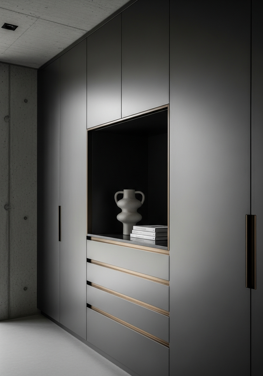 Fadior South Yarra Industrial Apartment — clever storage solution detail