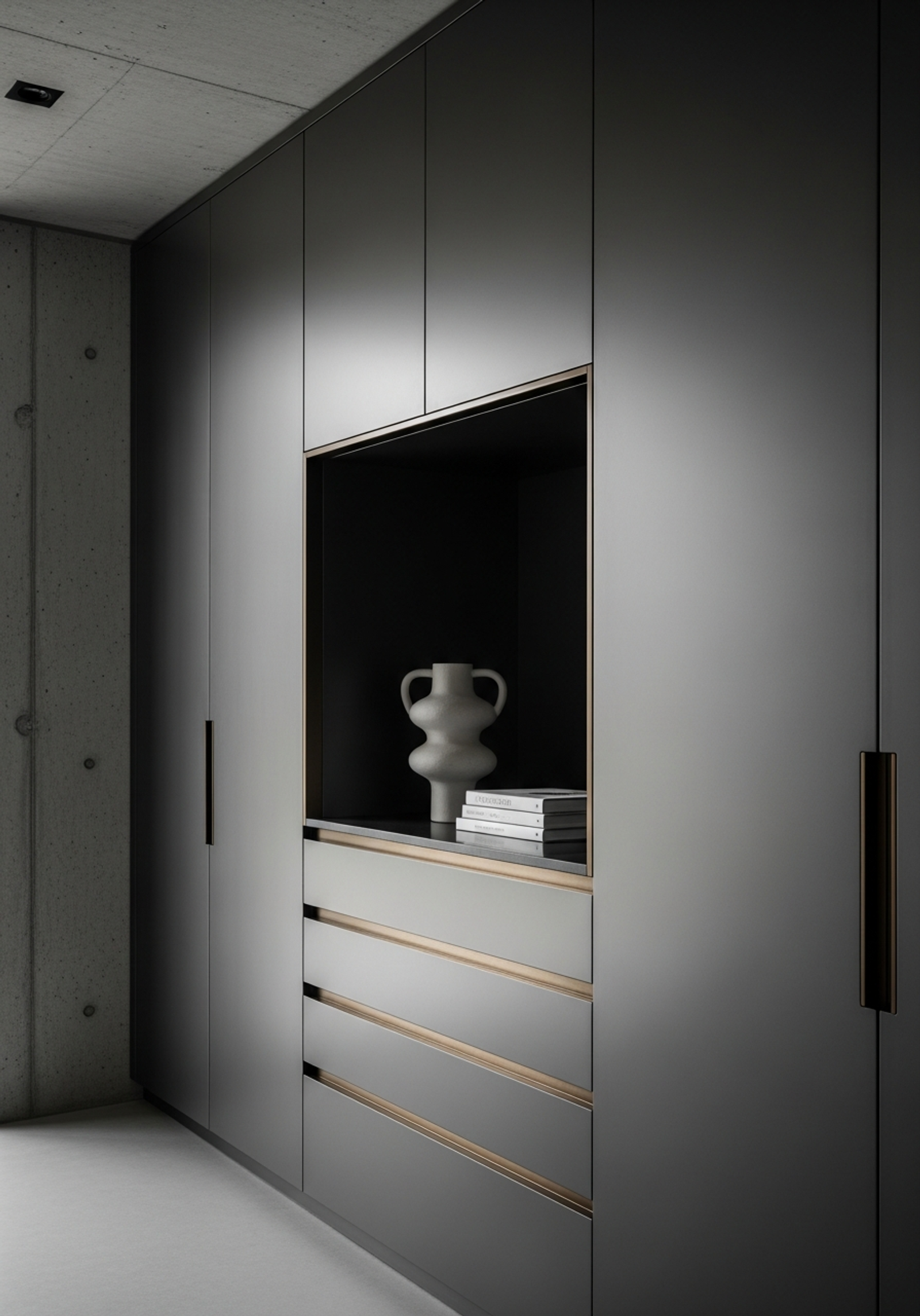 Fadior South Yarra Industrial Apartment — clever storage solution detail