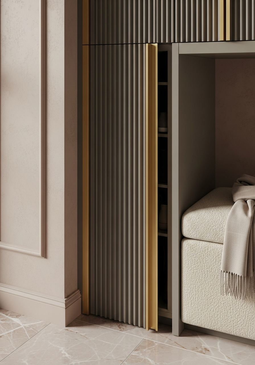 Fadior Archetype Shoe Wardrobe — close-up of stainless steel finish and hardware detail