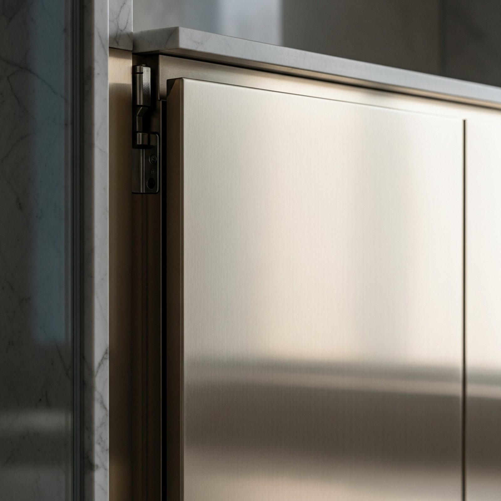 Fadior Hong Kong Peak Penthouse — close-up of stainless steel finish and hardware detail