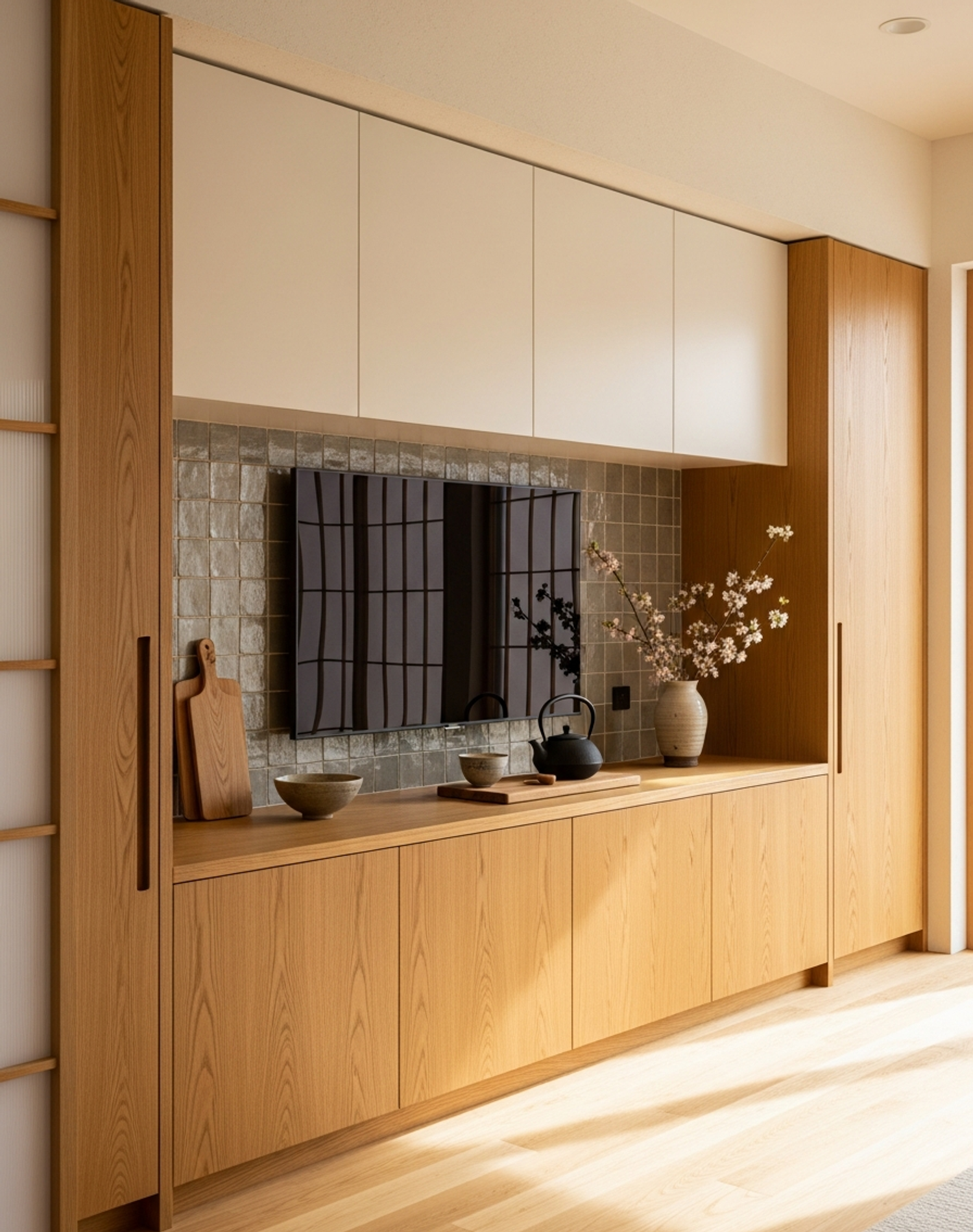 Fadior Essence Living Room Suite — interior room context showing cabinet integration