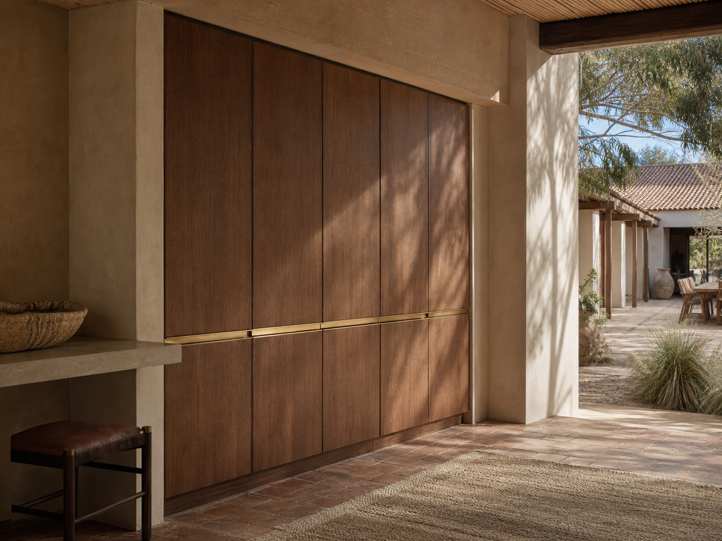 Fadior Voyage Wardrobe Suite with Bronze Veil Packing Wall — interior room context showing cabinet integration
