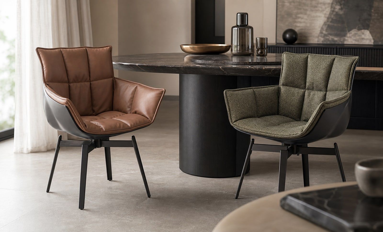 Dining Chair (Aluminum alloy) styled in a FADIOR HOME interior setting