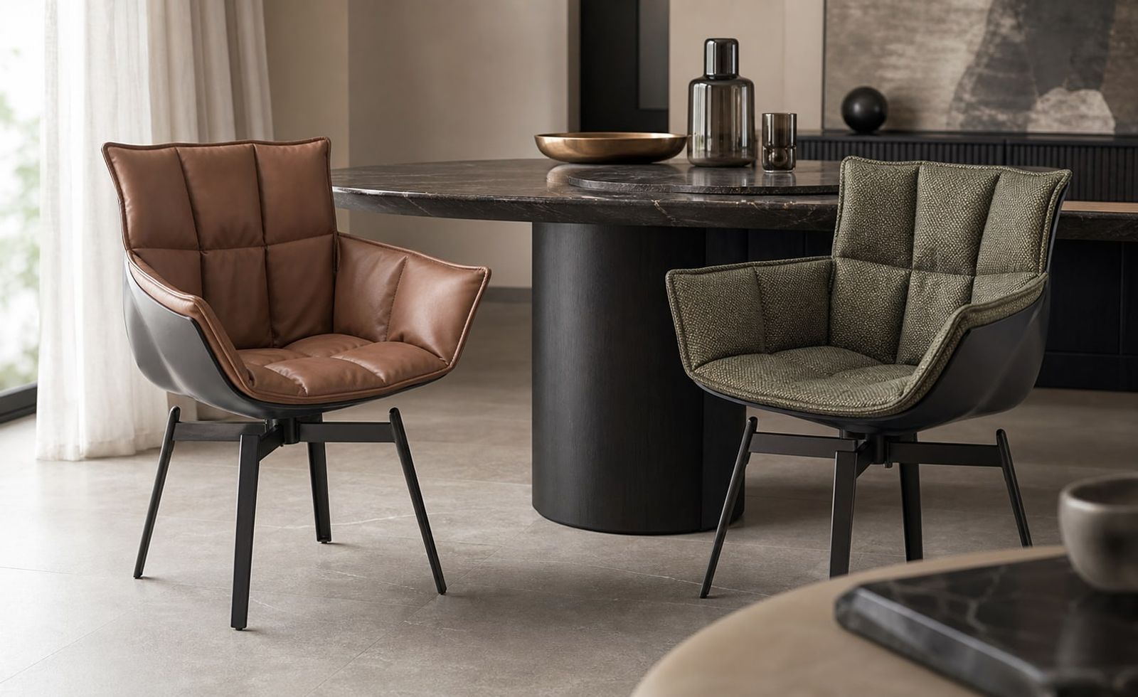Dining Chair (Aluminum alloy) styled in a FADIOR HOME interior setting