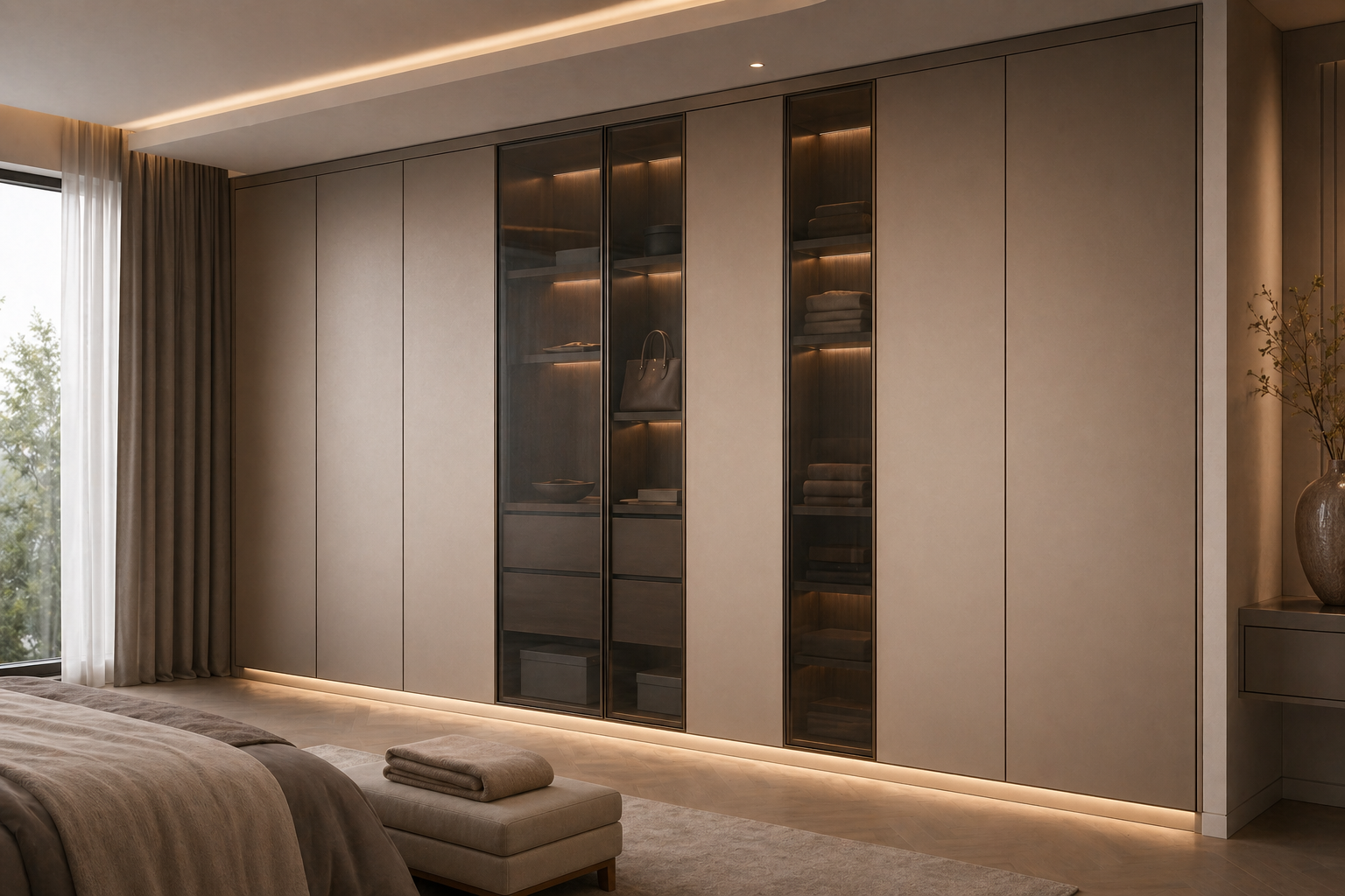 Fadior Lumiere Wardrobe Suite with Soft Glow Dressing Gallery — lifestyle setting with natural light and residential styling