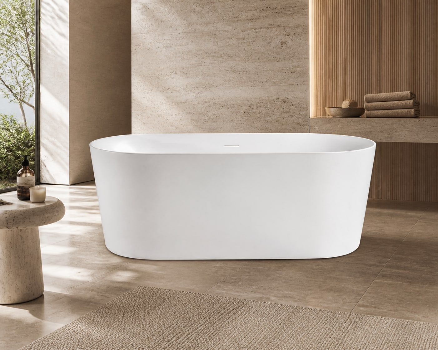 Freestanding Bathtub (Acrylic) styled in a FADIOR HOME interior setting