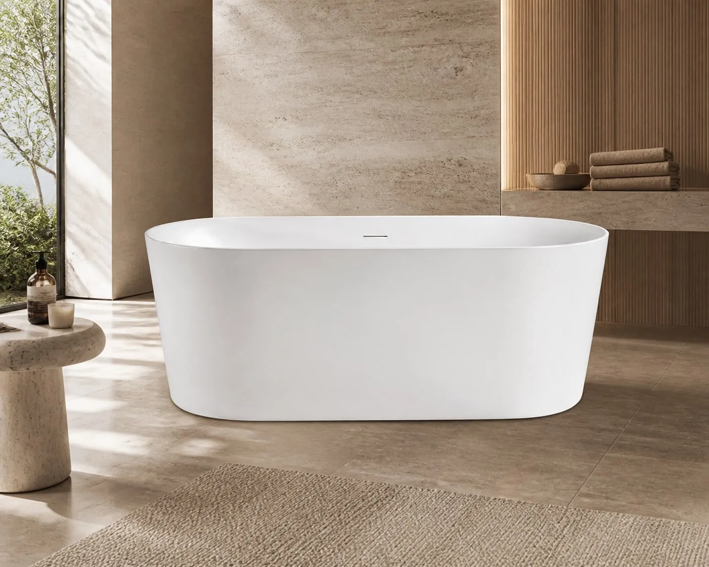 Slim-Edge Insulated Acrylic Bathtub