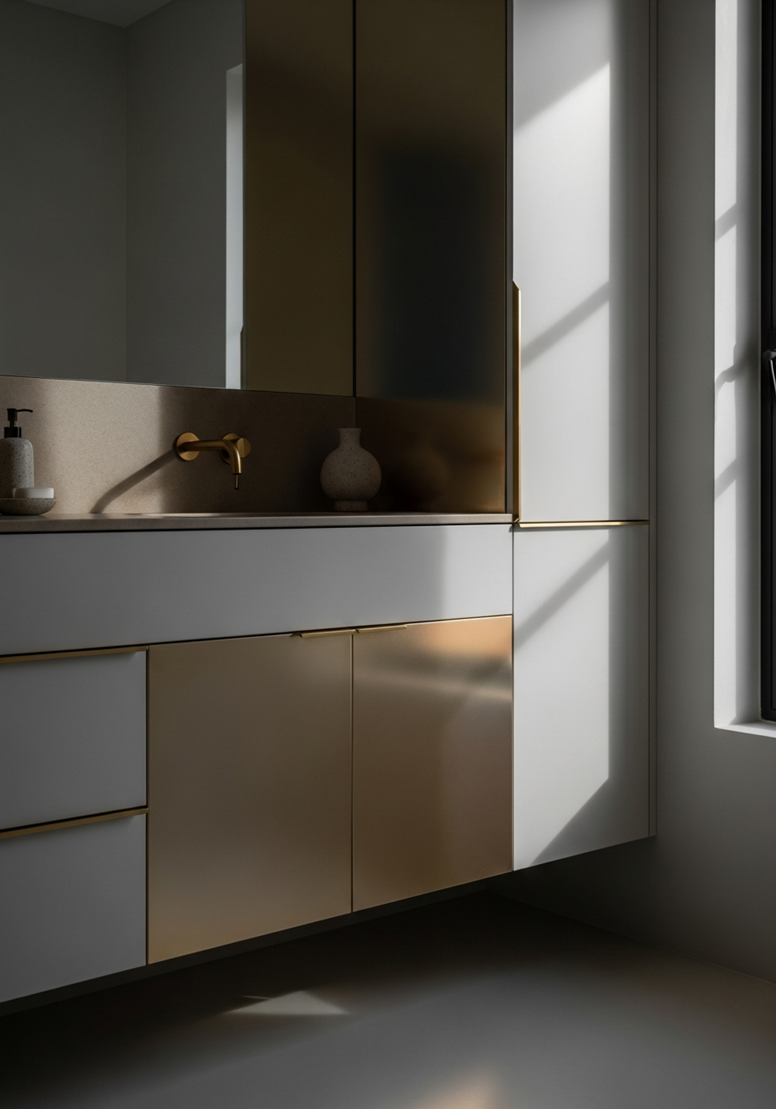 Fadior Marbella Coastal Villa — bathroom vanity with premium material integration