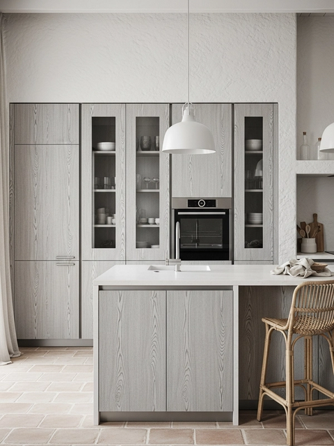 Abyss Kitchen Suite in Quiet Japandi Oak Finish hero view