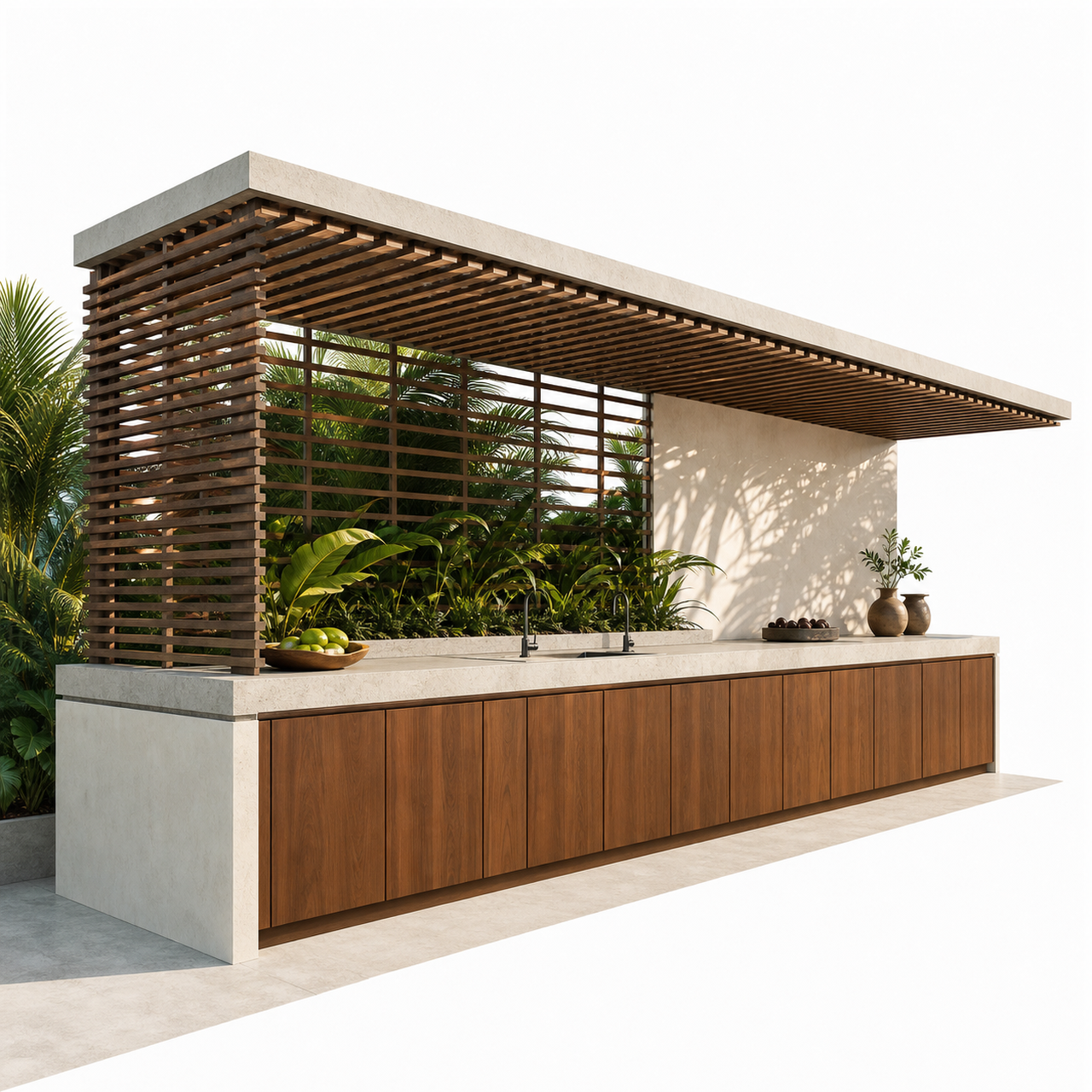 Fadior Horizon Outdoor Kitchen Suite with Shade-Screen Prep Promenade — 304 stainless steel outdoor kitchen system,