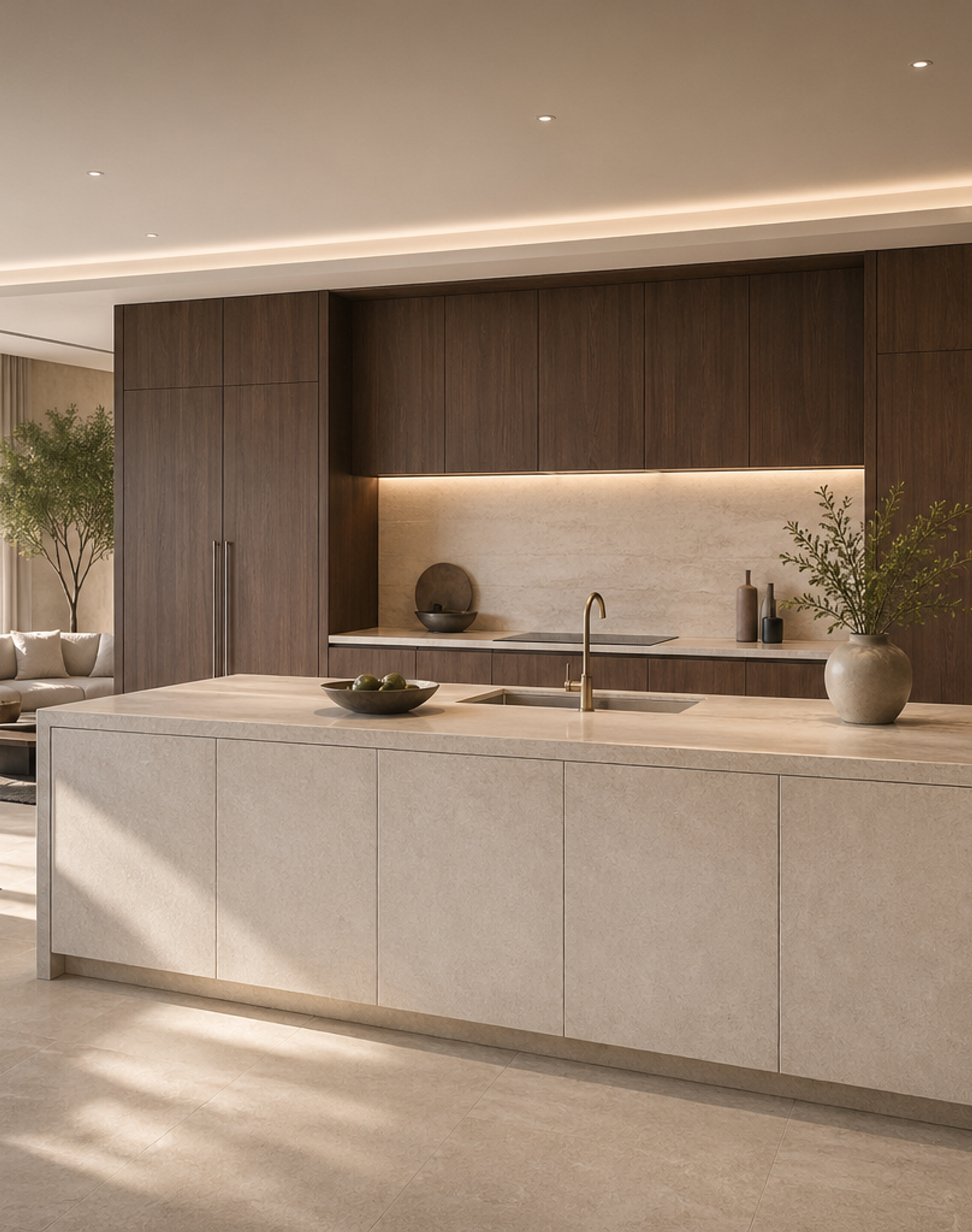 Fadior Meridian Kitchen Suite with Hybriq Prep Monolith — lifestyle setting with natural light and residential styling