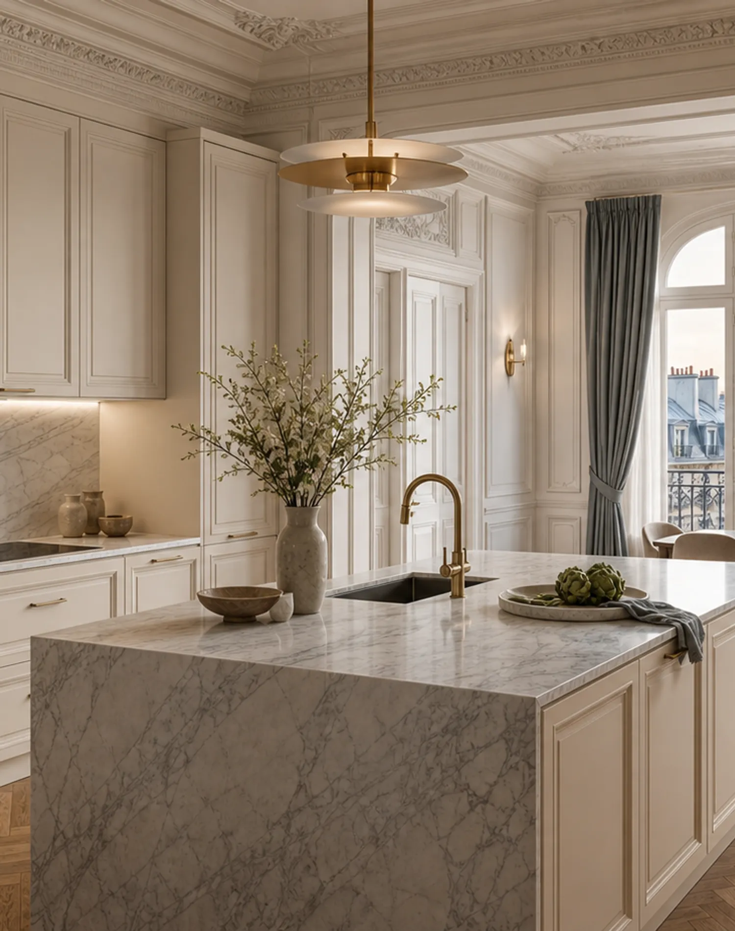 Suite de Cocina Meridian Cabinets con Eje de Preparación Courtyard estudio de adaptación