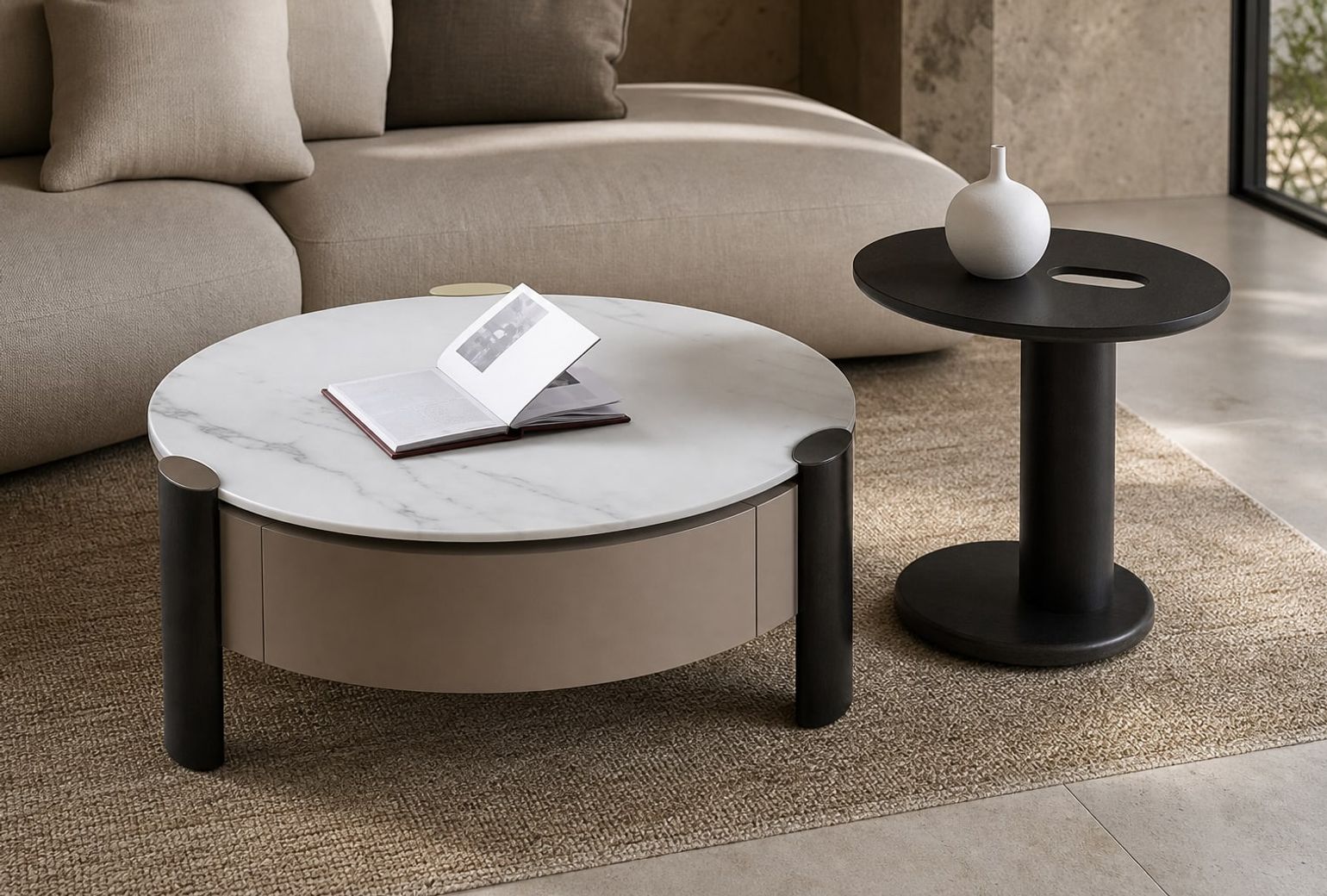 Side Table (Lacquer finish) styled in a FADIOR HOME interior setting