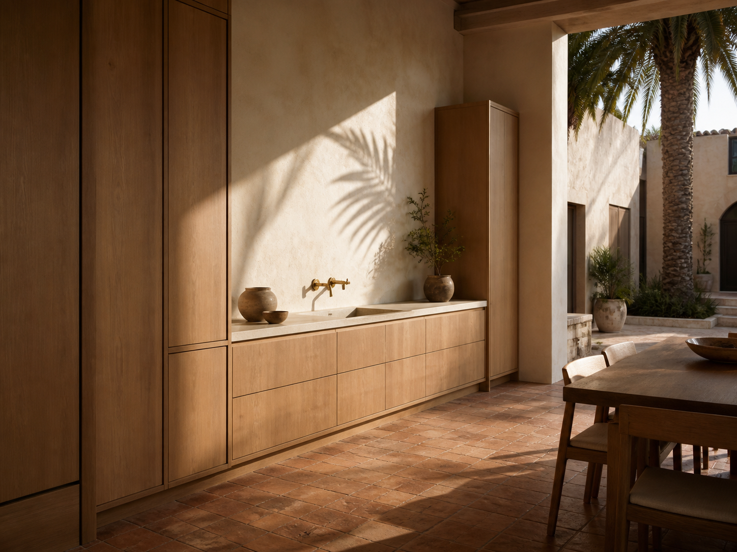Fadior Riviera Kitchen with Flush Fixture Console — interior room context showing cabinet integration