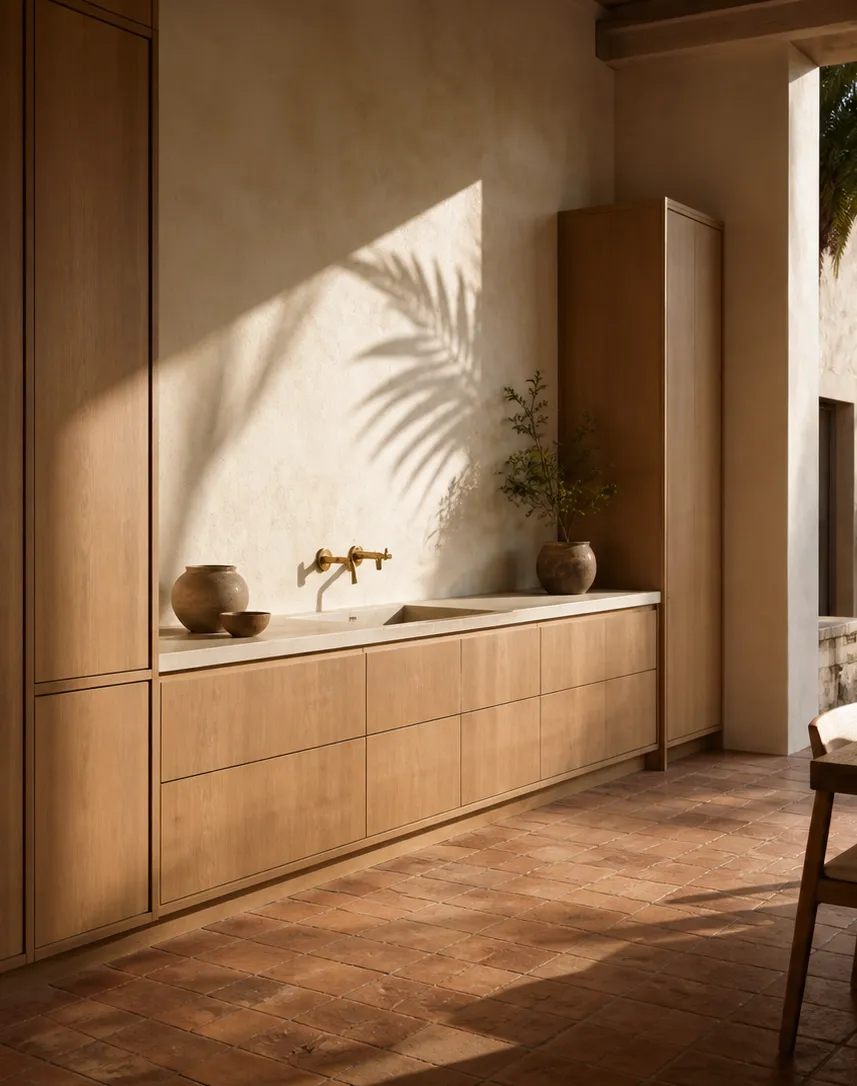 Fadior Riviera Kitchen with Flush Fixture Console — interior room context showing cabinet integration