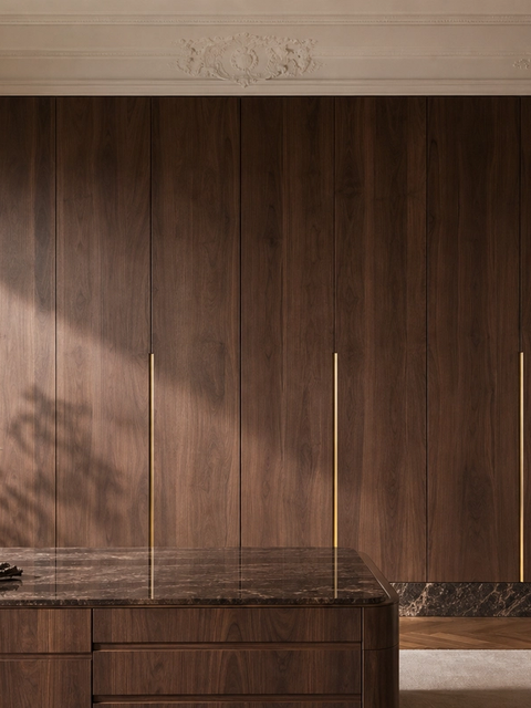 Fadior Resonance Wardrobe Suite with Scaled Finish Assurance Wall — 304 stainless steel wardrobe system, front view